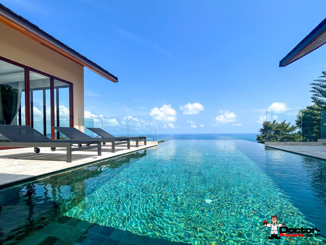 New 3-4 Bedroom Sea View Pool Villa in Chaweng Noi, Koh Samui – For Sale