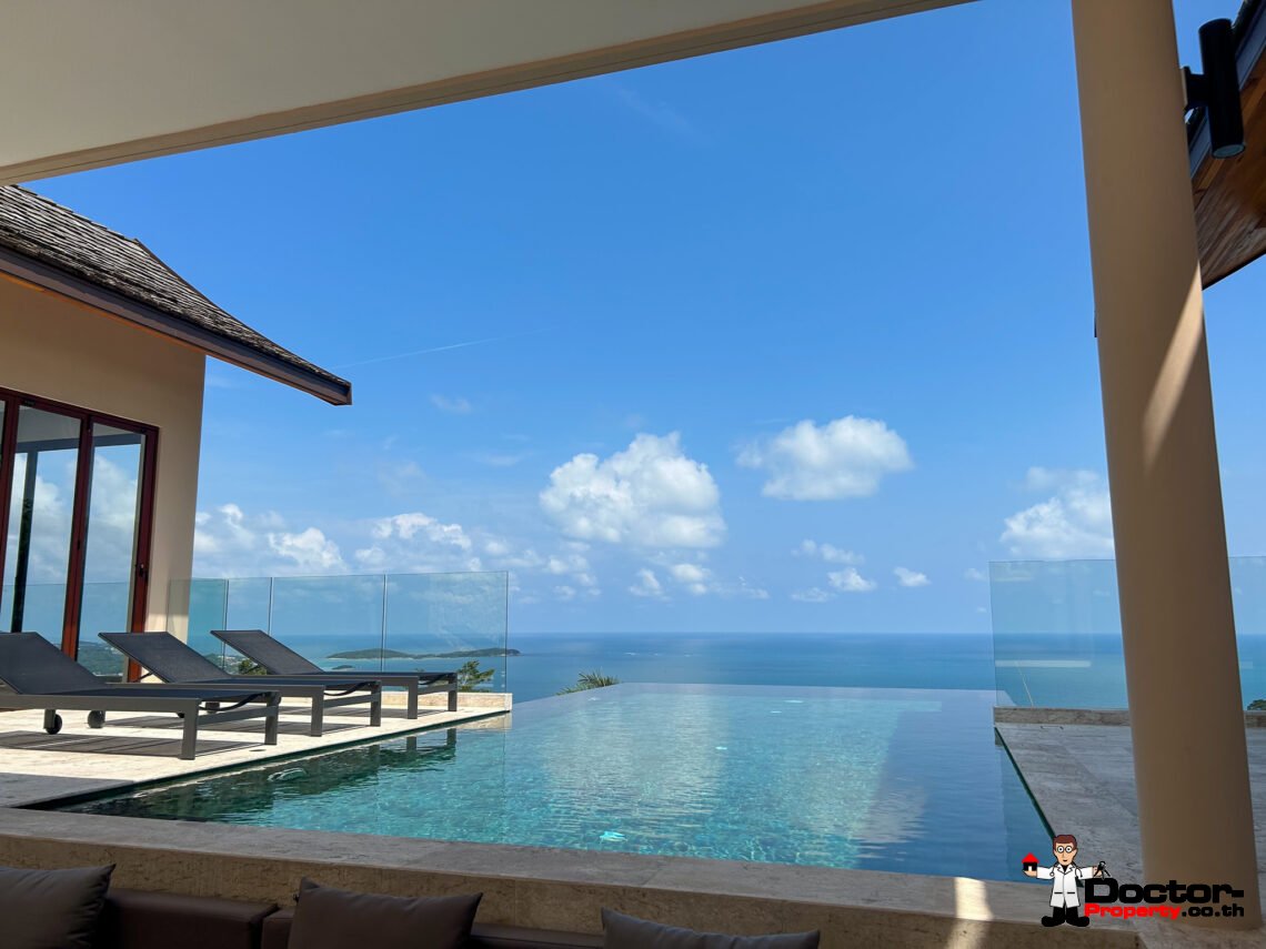 New 3-4 Bedroom Sea View Pool Villa in Chaweng Noi, Koh Samui – For Sale