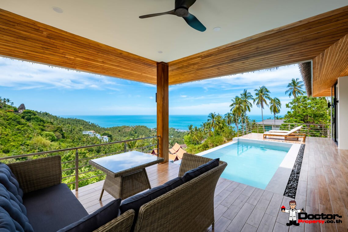 New 3-4 Bedroom Villas with Sea Views in Lamai, Koh Samui – For Sale