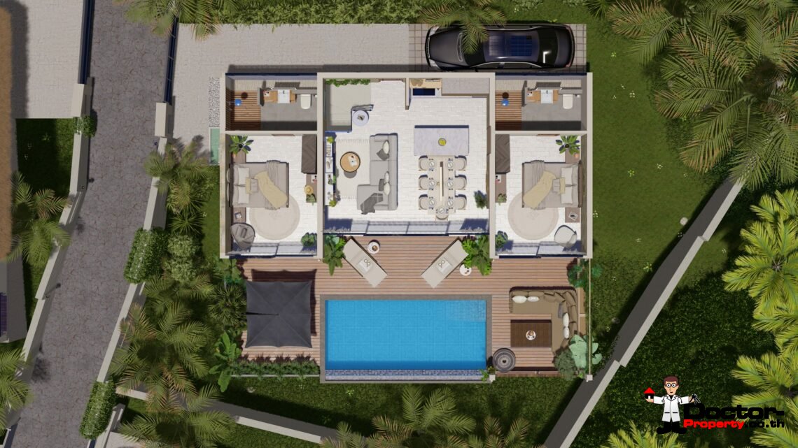 New 3-4 Bedroom Villas with Sea Views in Lamai, Koh Samui – For Sale