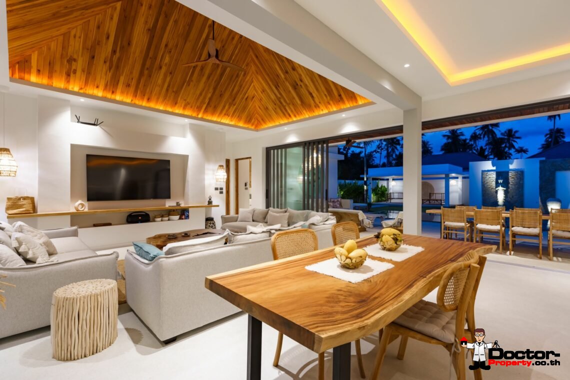 New Balinese Style Modern 4 Bedroom Pool Villa – Mea Nam, Koh Samui – For Sale