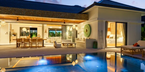 New Balinese Style Modern 4 Bedroom Pool Villa – Mea Nam, Koh Samui – For Sale