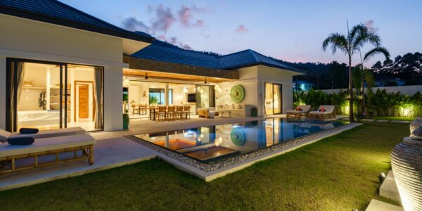 New Balinese Style Modern 4 Bedroom Pool Villa – Mea Nam, Koh Samui – For Sale