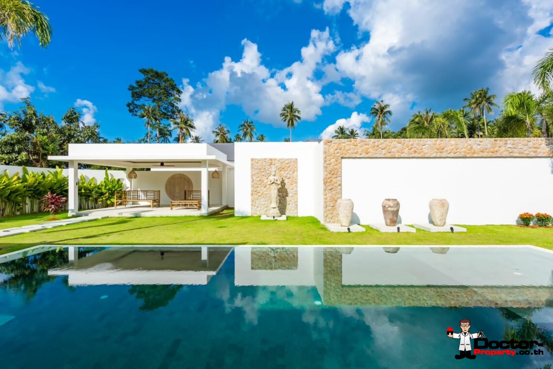 New Balinese Style Modern 4 Bedroom Pool Villa – Mea Nam, Koh Samui – For Sale
