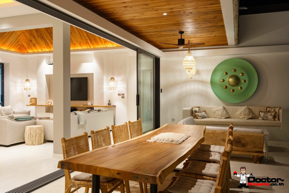 New Balinese Style Modern 4 Bedroom Pool Villa – Mea Nam, Koh Samui – For Sale