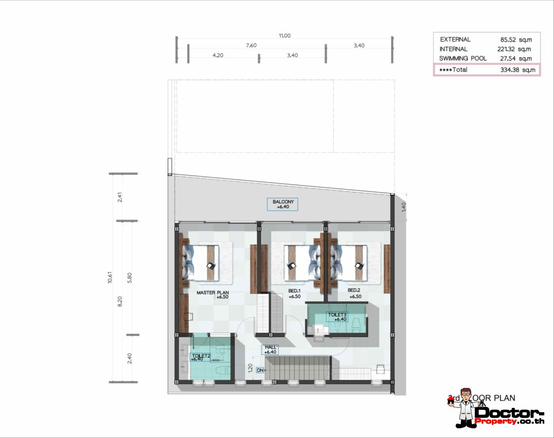 New 3 Bedroom Sea View Villa – Bophut – Koh Samui – For Sale