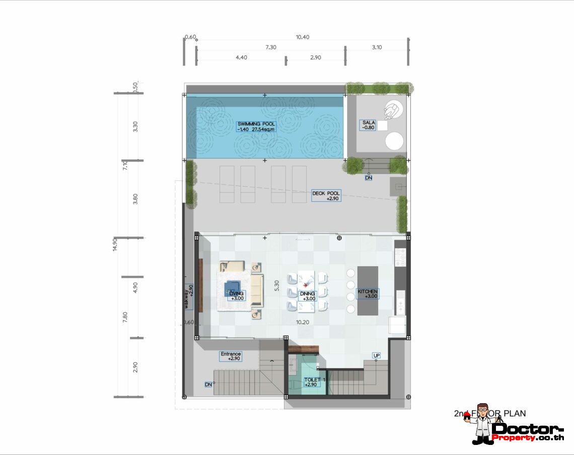 New 3 Bedroom Sea View Villa – Bophut – Koh Samui – For Sale