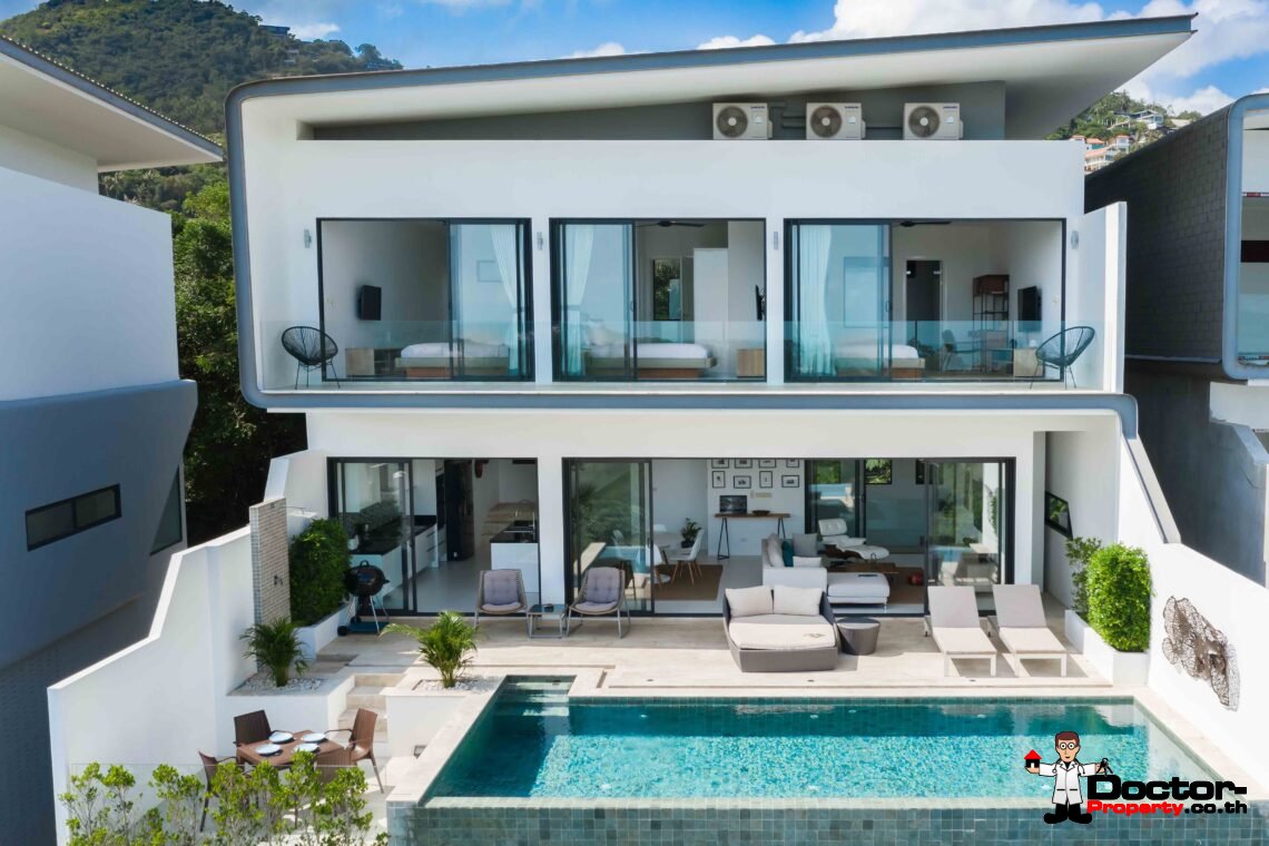 New 3 Bedroom Sea View Villa - Bophut - Koh Samui - For Sale
