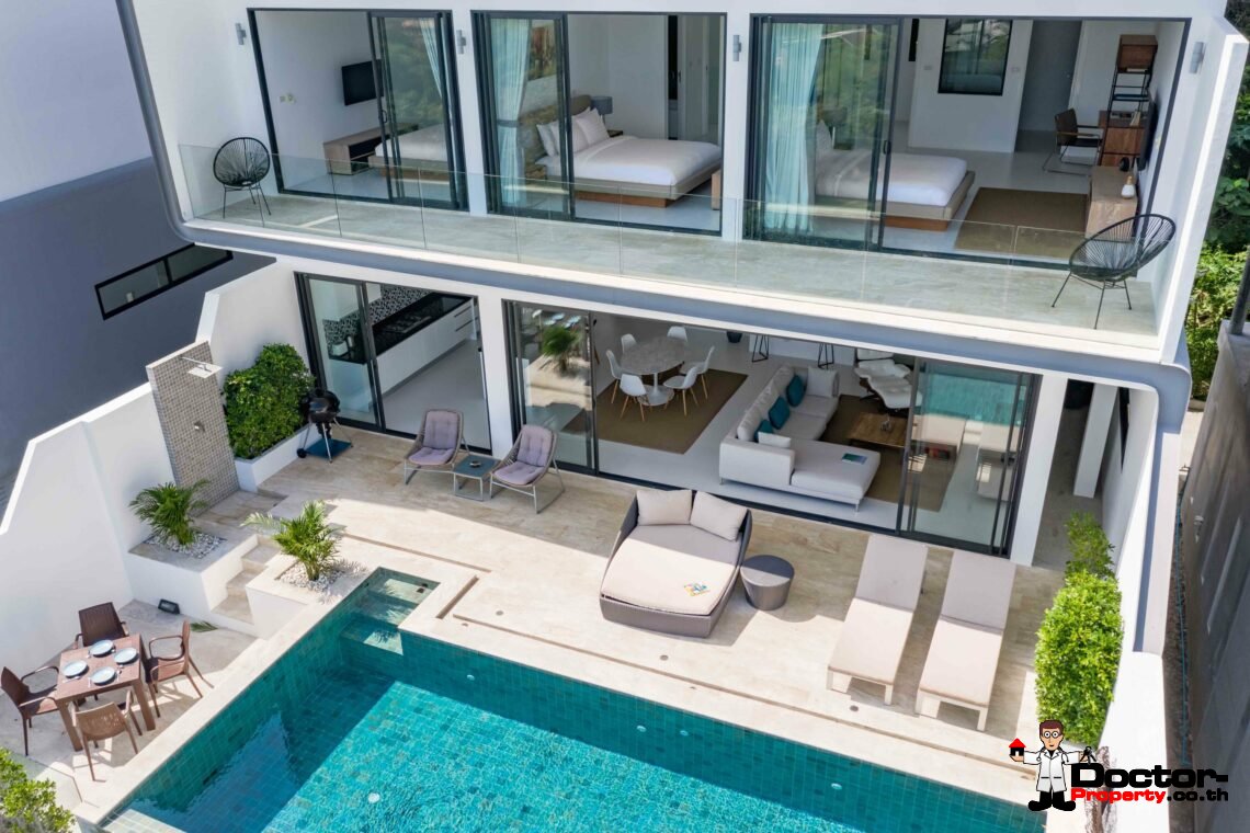 New 3 Bedroom Sea View Villa - Bophut - Koh Samui - For Sale