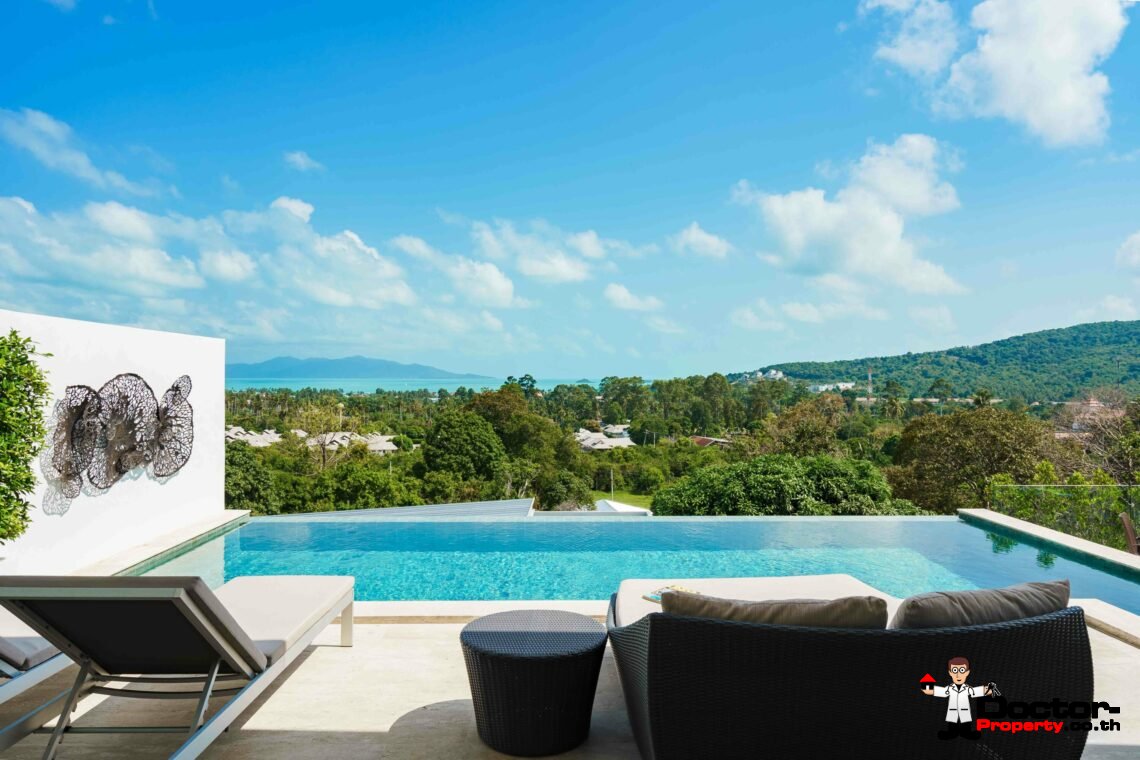 New 3 Bedroom Sea View Villa - Bophut - Koh Samui - For Sale