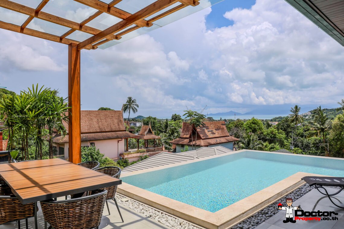 New 4 Bedroom Villa – Sea View – Bophut – Koh Samui – For Sale (dup)