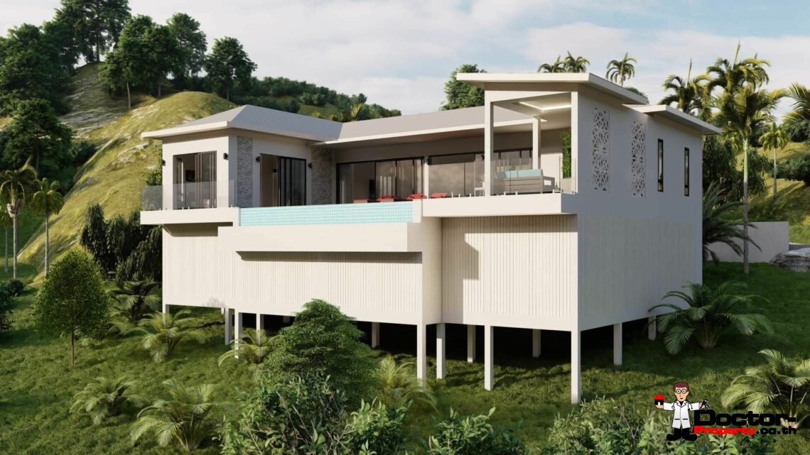 New Modern Style 3 bedroom Sea View Villa – Lamai, Koh Samui – For Sale