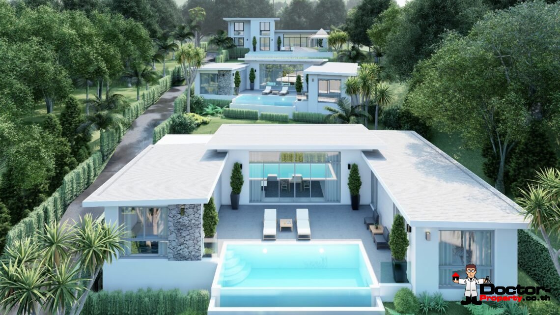 New Stunning 3 Bedroom Sea View Villa – Bophut Hills, Koh Samui – For Sale