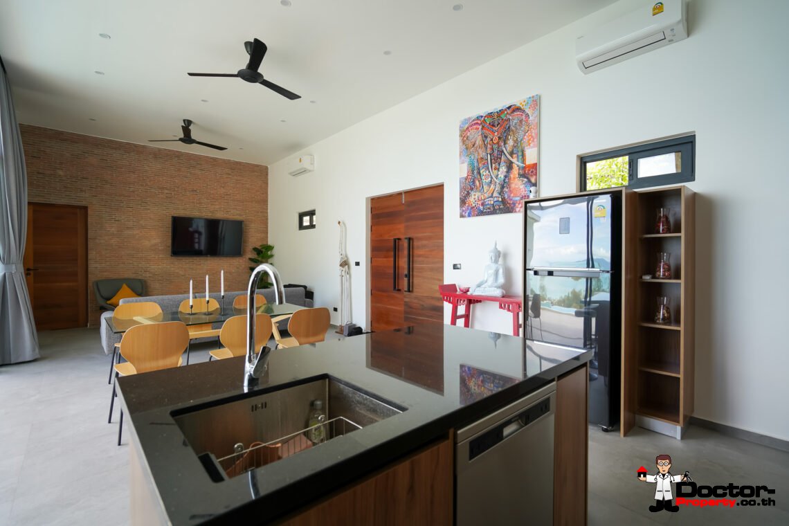 New Stunning 3 Bedroom Sea View Villa – Bophut Hills, Koh Samui – For Sale