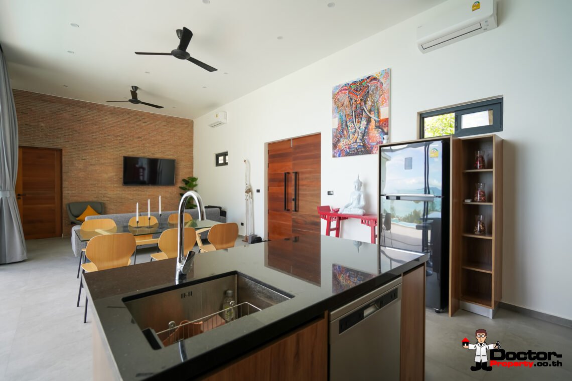 New Stunning 3 Bedroom Sea View Villa – Bophut Hills, Koh Samui – For Sale
