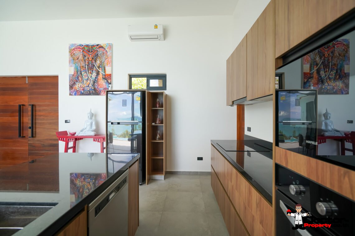 New Stunning 3 Bedroom Sea View Villa – Bophut Hills, Koh Samui – For Sale