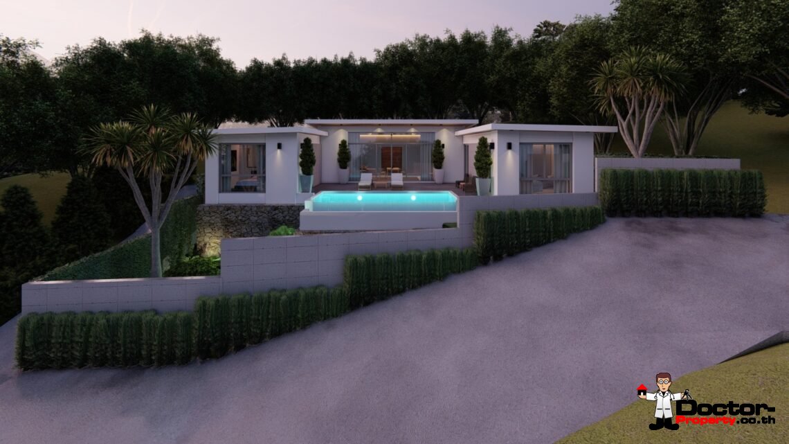 New Stunning 3 Bedroom Sea View Villa – Bophut Hills, Koh Samui – For Sale