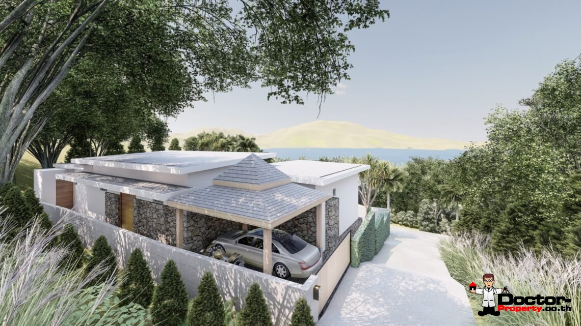 New Stunning 3 Bedroom Sea View Villa – Bophut Hills, Koh Samui – For Sale