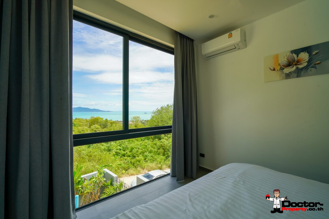 New Stunning 3 Bedroom Sea View Villa – Bophut Hills, Koh Samui – For Sale