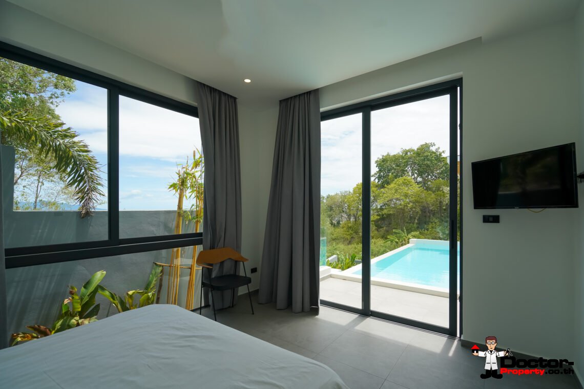 New Stunning 3 Bedroom Sea View Villa – Bophut Hills, Koh Samui – For Sale