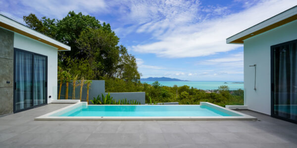 New Stunning 3 Bedroom Sea View Villa – Bophut Hills, Koh Samui – For Sale