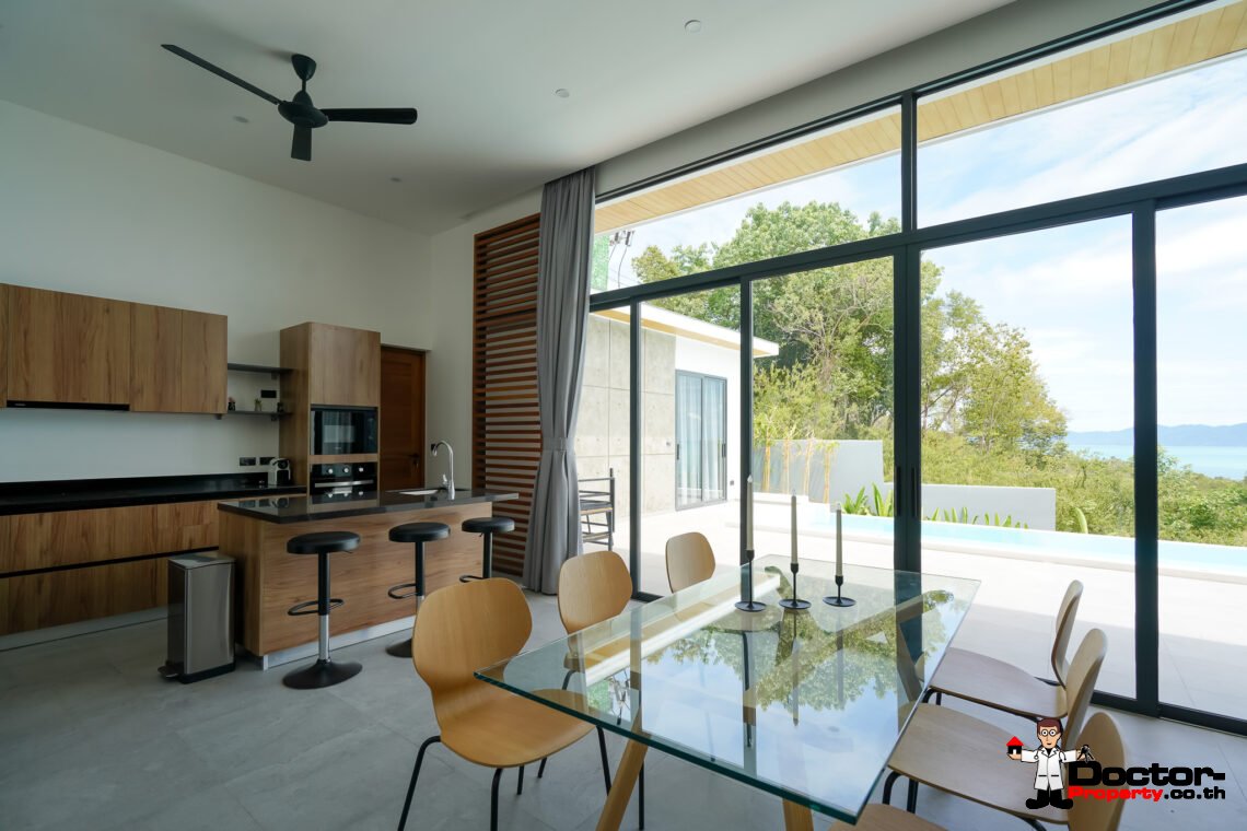 New Stunning 3 Bedroom Sea View Villa – Bophut Hills, Koh Samui – For Sale