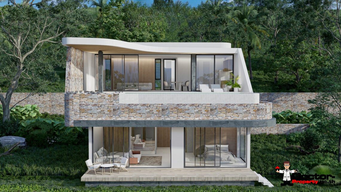 New Luxury 3 Bedroom Villa with Sea View in Bang Por, Koh Samui – For Sale