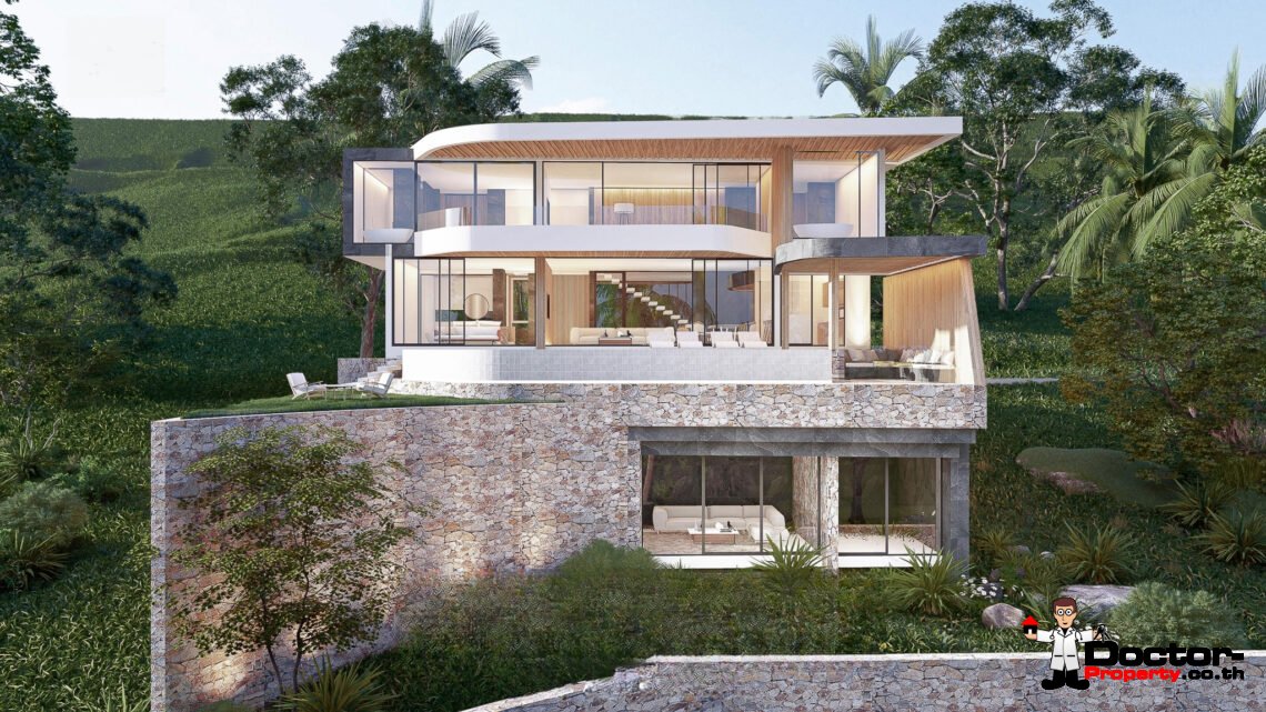 New Luxury 4 Bedroom Villa with Sea View in Bang Por, Koh Samui – For Sale