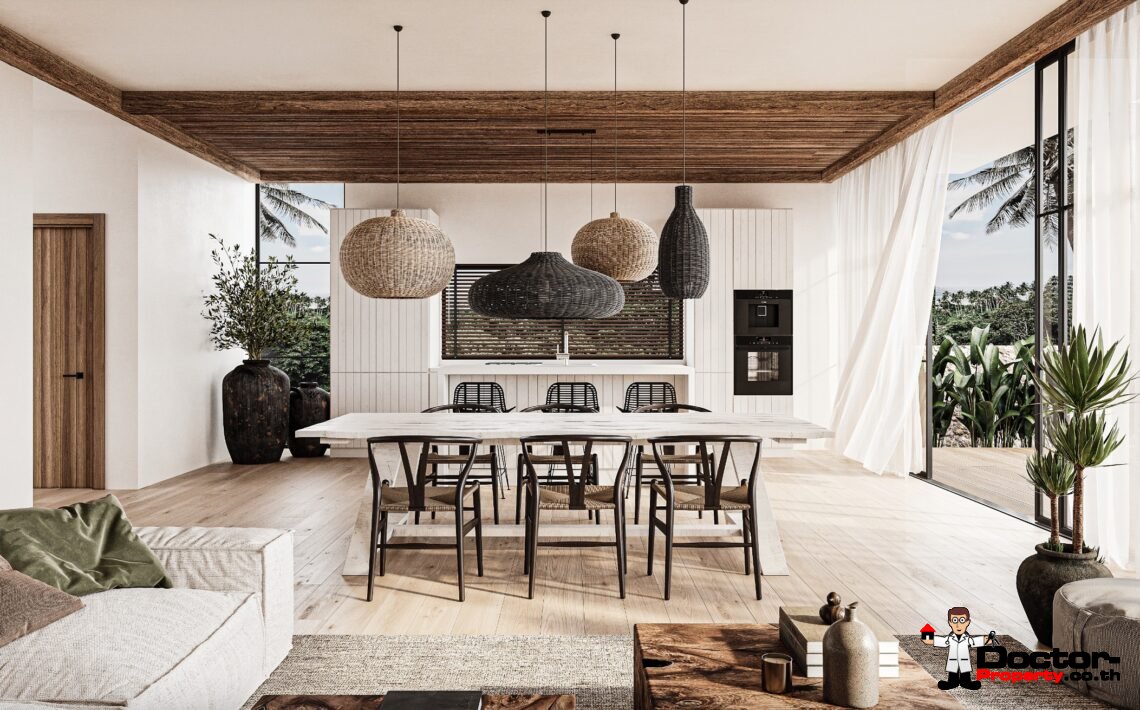 New 3 Bedroom Pool Villa with Seaview – Chaweng Noi, Samui – For Sale