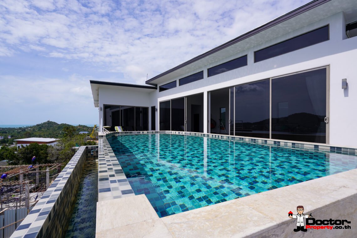 New Luxury 5 Bedroom with Sea View Villa in Bo Phut, Koh Samui – For Sale