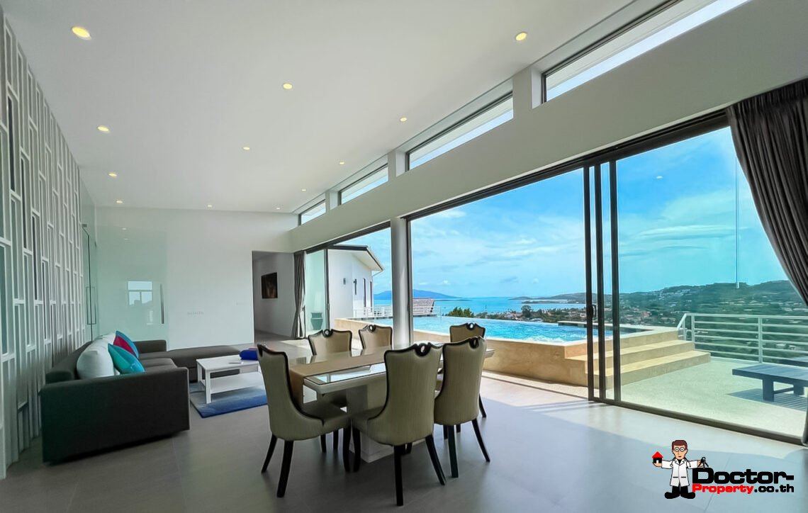 New Luxury 5 Bedroom with Sea View Villa in Bo Phut, Koh Samui – For Sale