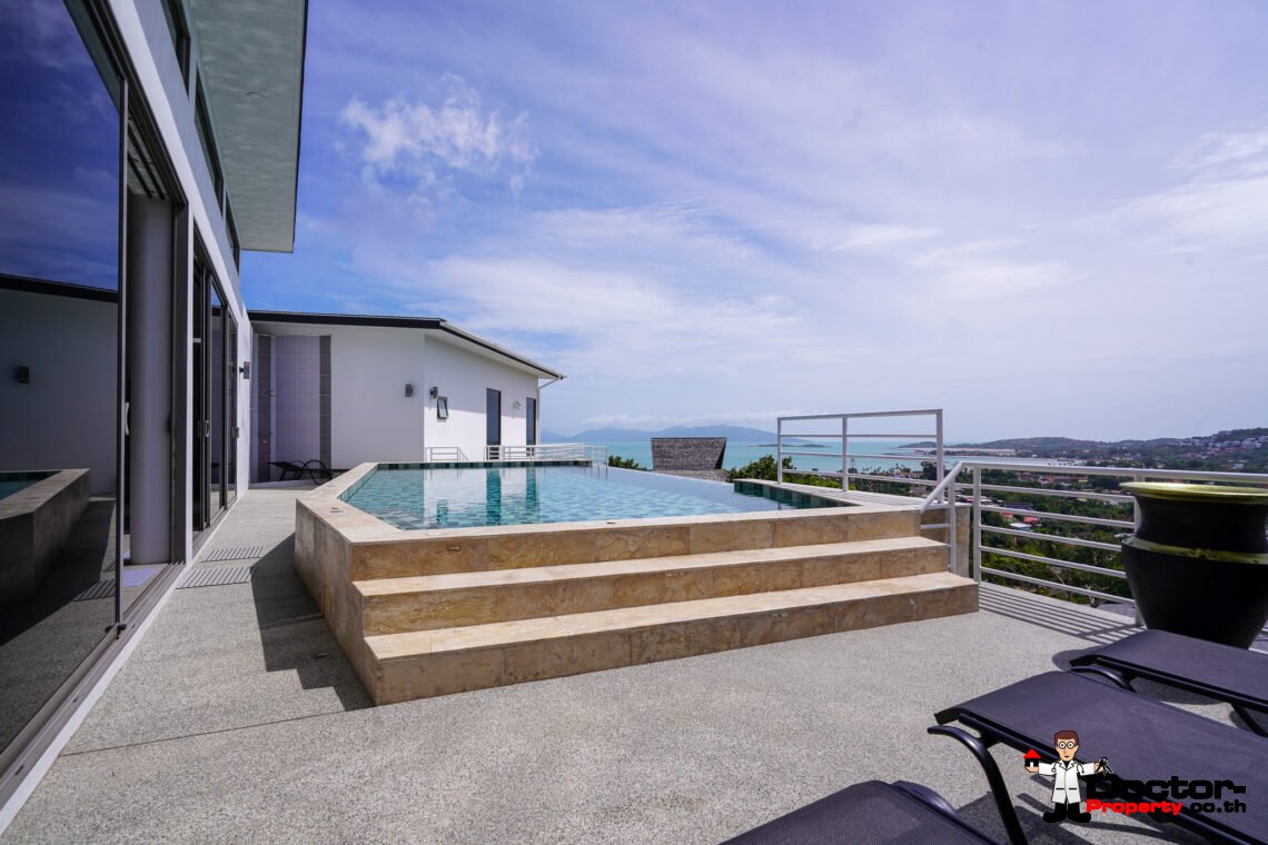 New Luxury 5 Bedroom with Sea View Villa in Bo Phut, Koh Samui – For Sale