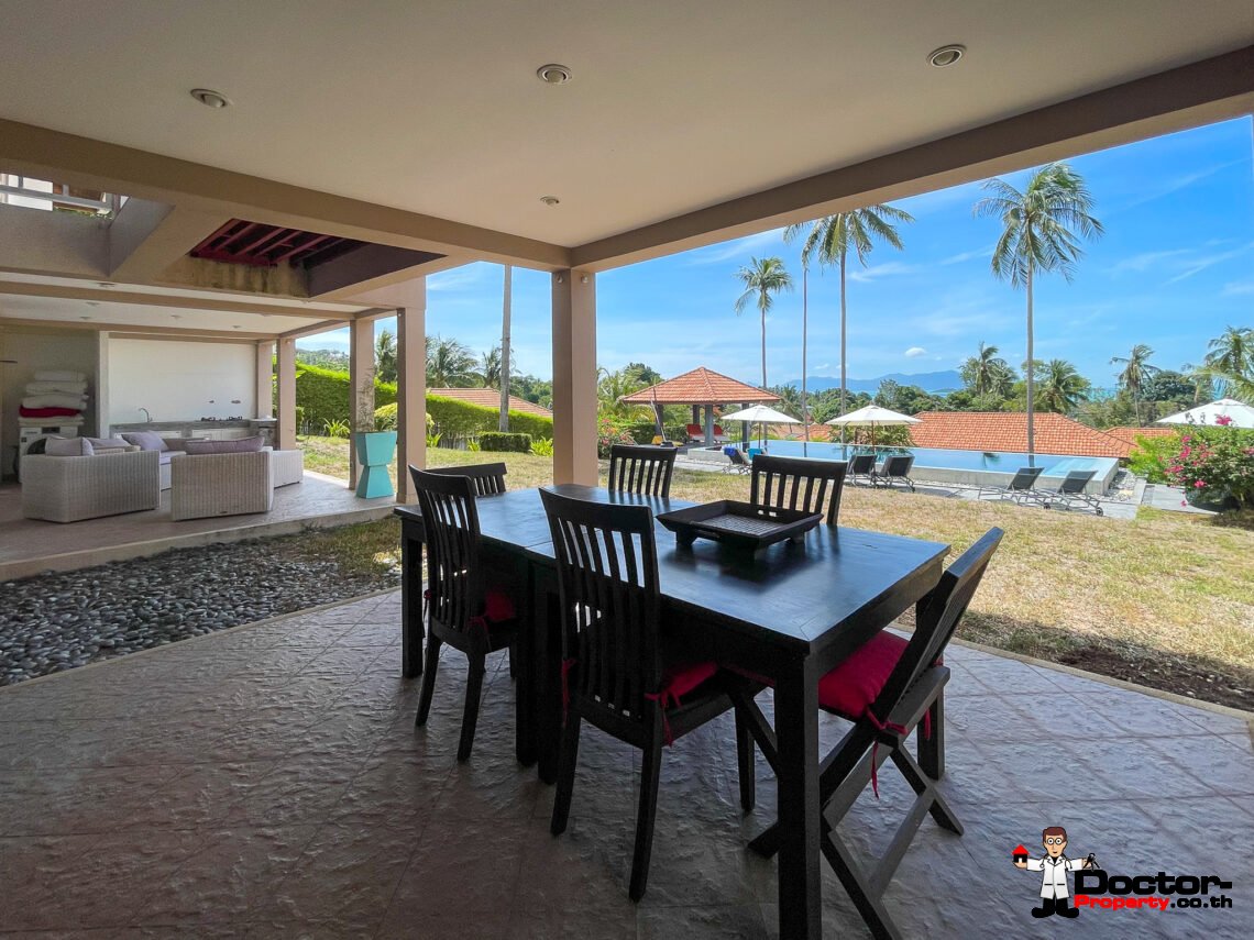 Spacious 5 Bedroom Private Pool Villa with Sea View – Bo Phut, Koh Samui – For Sale