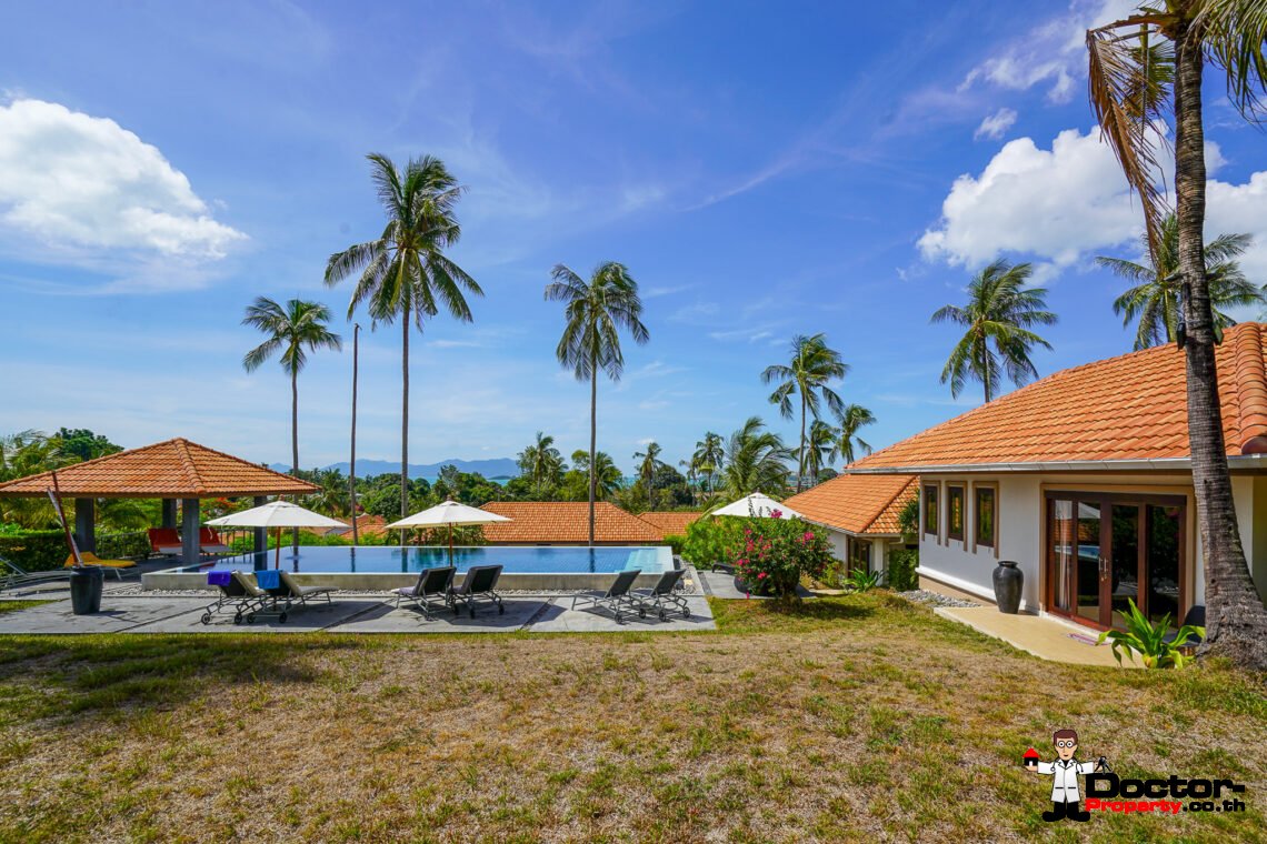 Spacious 5 Bedroom Private Pool Villa with Sea View – Bo Phut, Koh Samui – For Sale