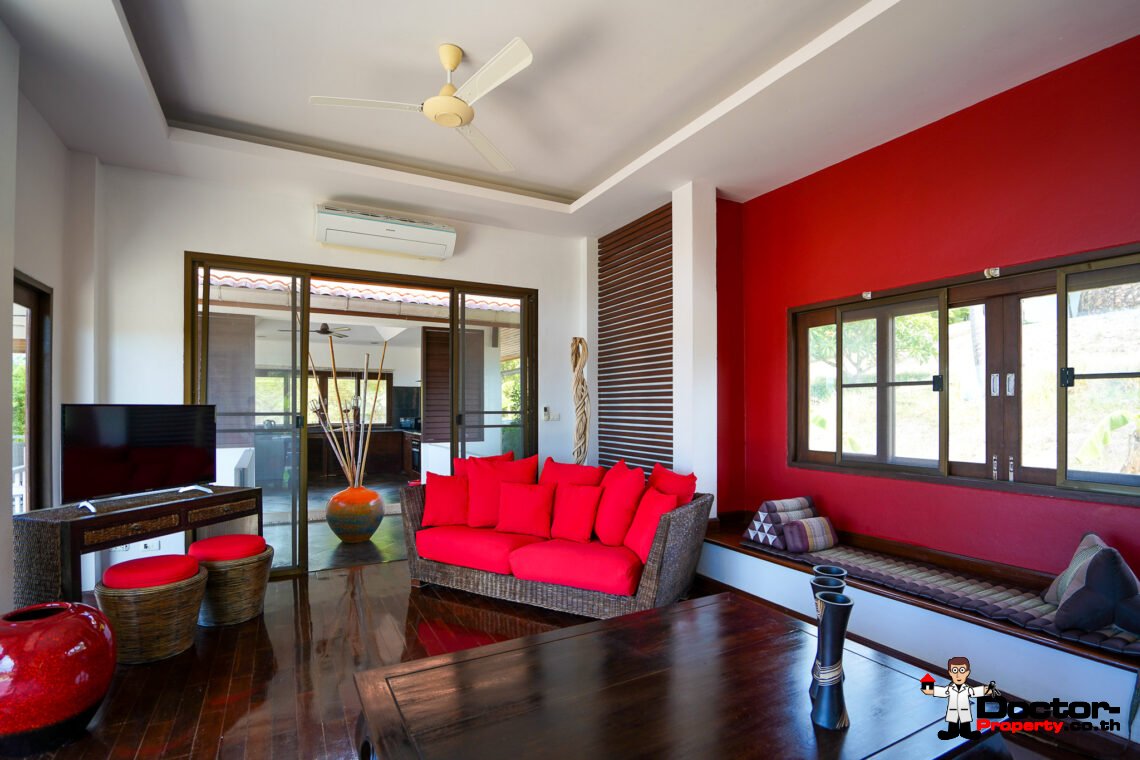 Spacious 5 Bedroom Private Pool Villa with Sea View – Bo Phut, Koh Samui – For Sale