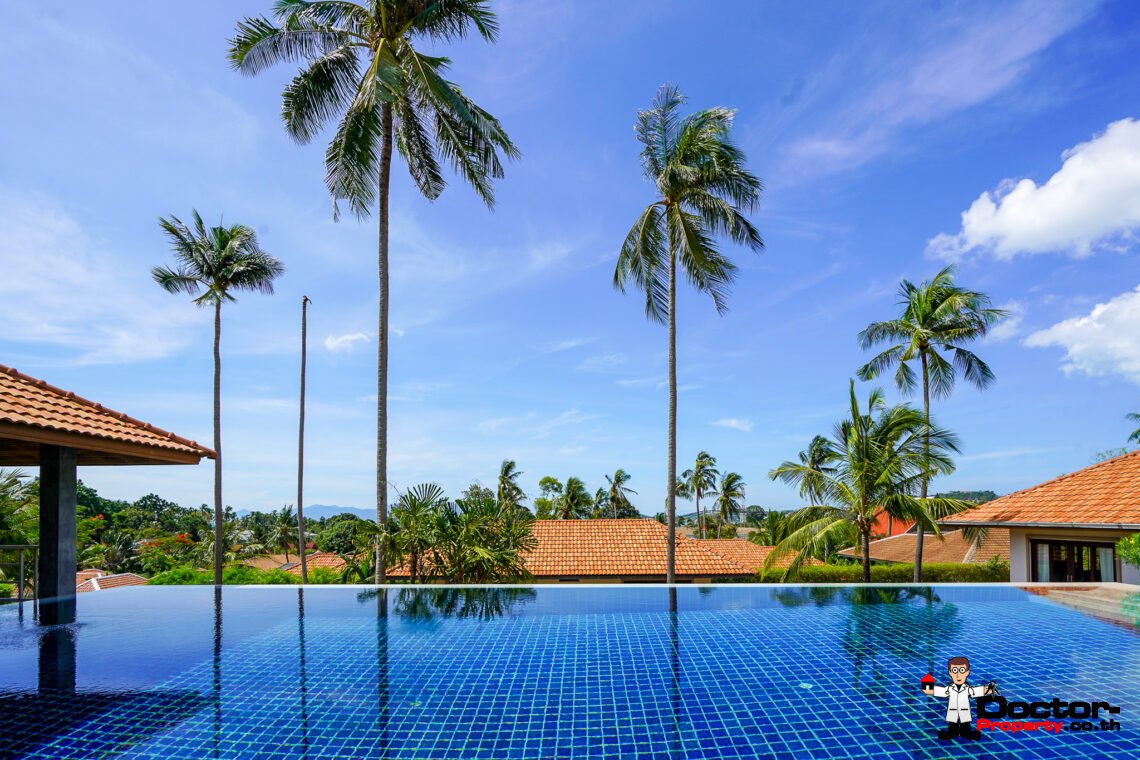 Spacious 5 Bedroom Private Pool Villa with Sea View – Bo Phut, Koh Samui – For Sale