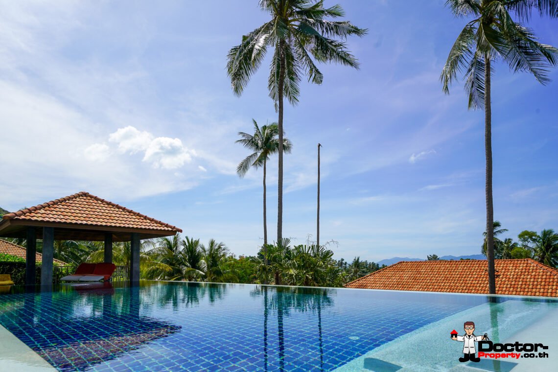 Spacious 5 Bedroom Private Pool Villa with Sea View – Bo Phut, Koh Samui – For Sale
