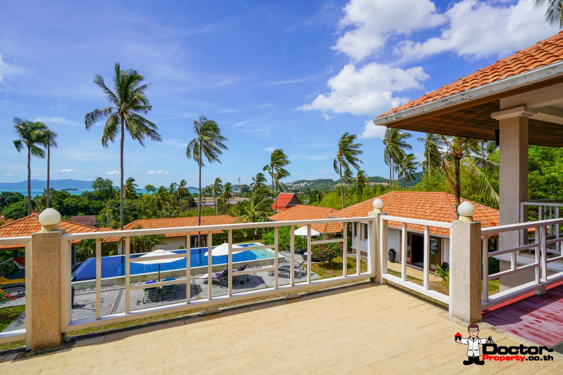 Spacious 5 Bedroom Private Pool Villa with Sea View – Bo Phut, Koh Samui – For Sale
