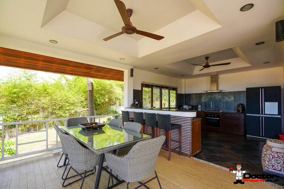 Spacious 5 Bedroom Private Pool Villa with Sea View – Bo Phut, Koh Samui – For Sale