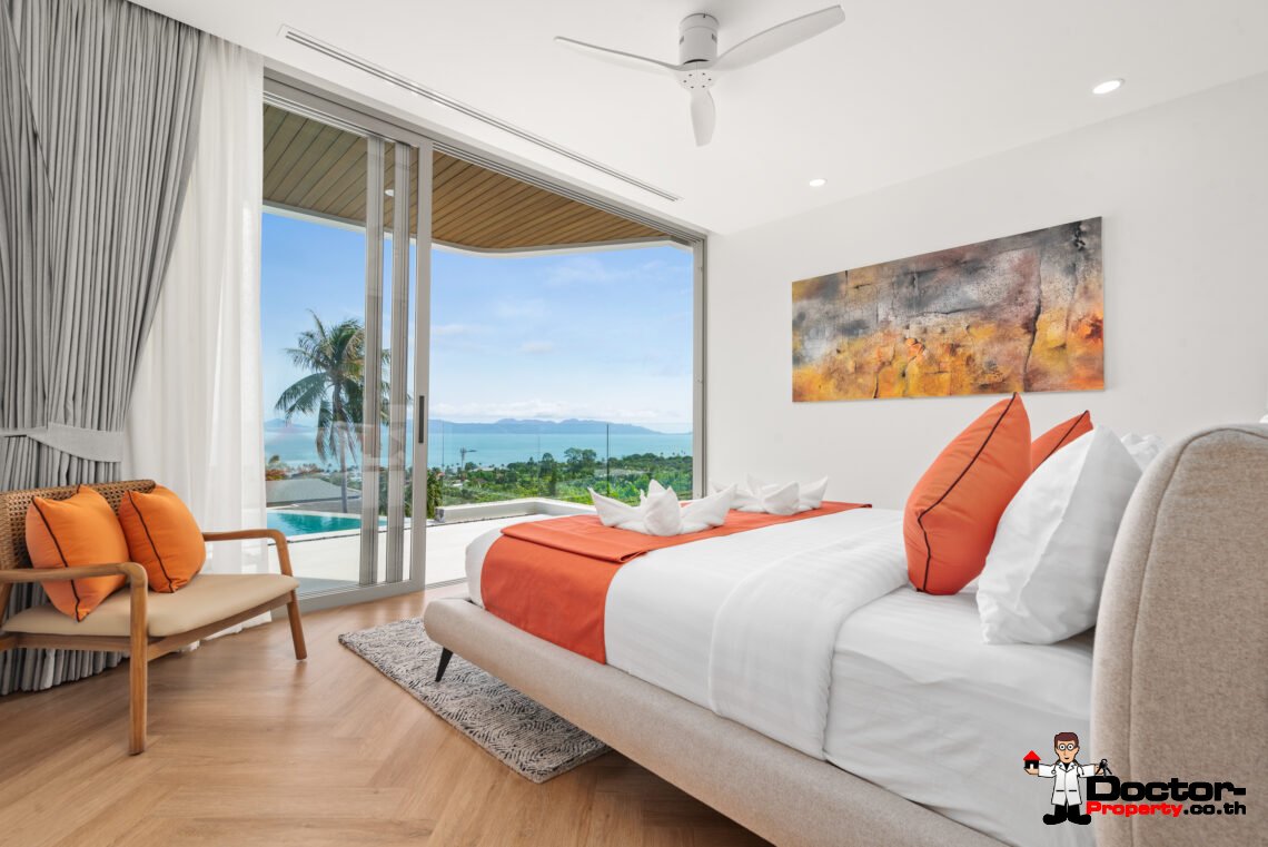 New Luxury 4 Bedroom Villa with Sea View in Bang Por, Koh Samui – For Sale