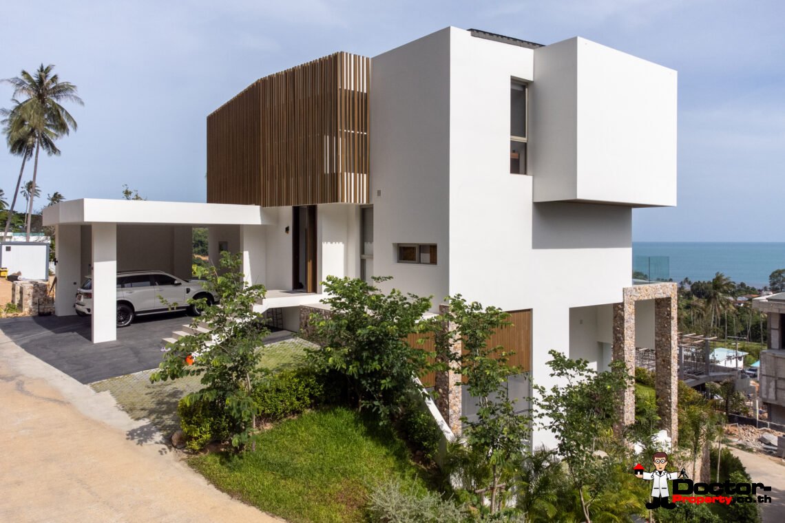 New Luxury 4 Bedroom Villa with Sea View in Bang Por, Koh Samui – For Sale
