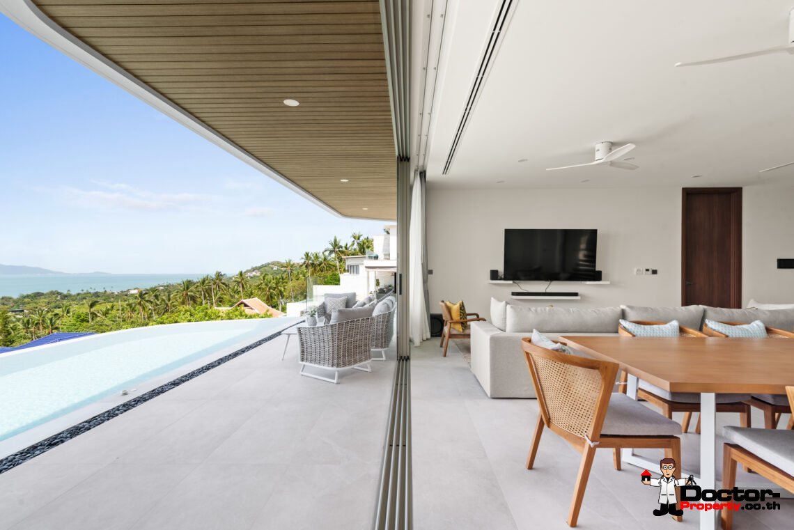 New Luxury 4 Bedroom Villa with Sea View in Bang Por, Koh Samui – For Sale