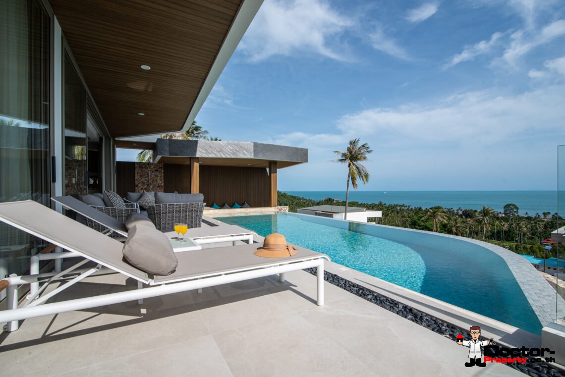 New Luxury 4 Bedroom Villa with Sea View in Bang Por, Koh Samui – For Sale