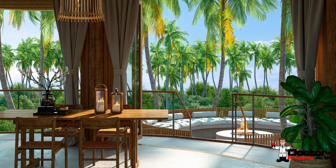 New Private Luxury Villa 3 Bedroom Eco Style with Sea View in Ang Thong – Koh Samui – For Sale