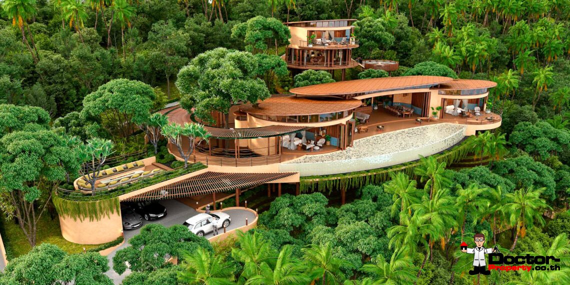 New Private Luxury Villa 3 Bedroom Eco Style with Sea View in Ang Thong – Koh Samui – For Sale