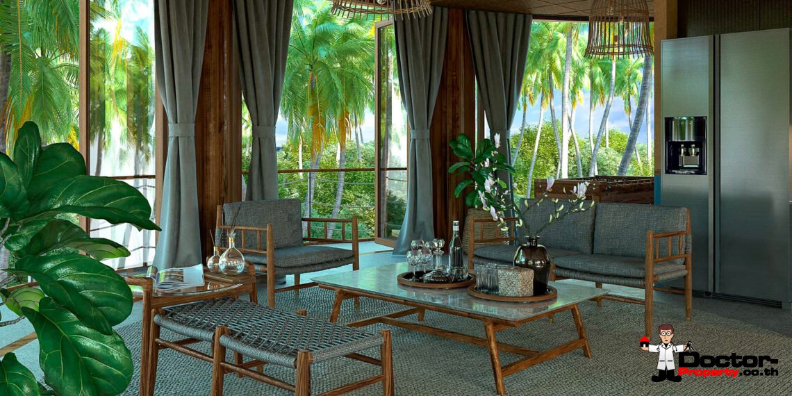 New Private Luxury Villa 3 Bedroom Eco Style with Sea View in Ang Thong – Koh Samui – For Sale