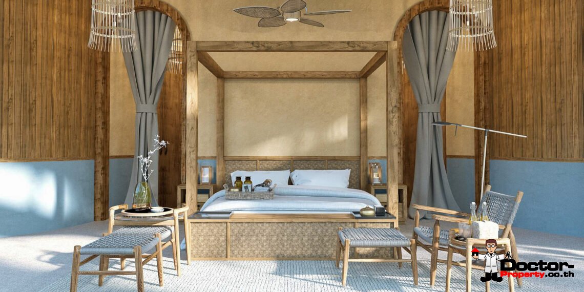 New Private Luxury Villa 3 Bedroom Eco Style with Sea View in Ang Thong – Koh Samui – For Sale