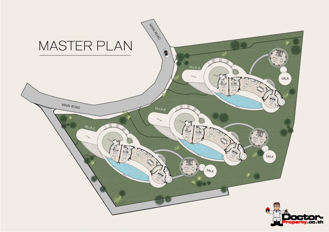 New Private Luxury Villa 3 Bedroom Eco Style with Sea View in Ang Thong – Koh Samui – For Sale