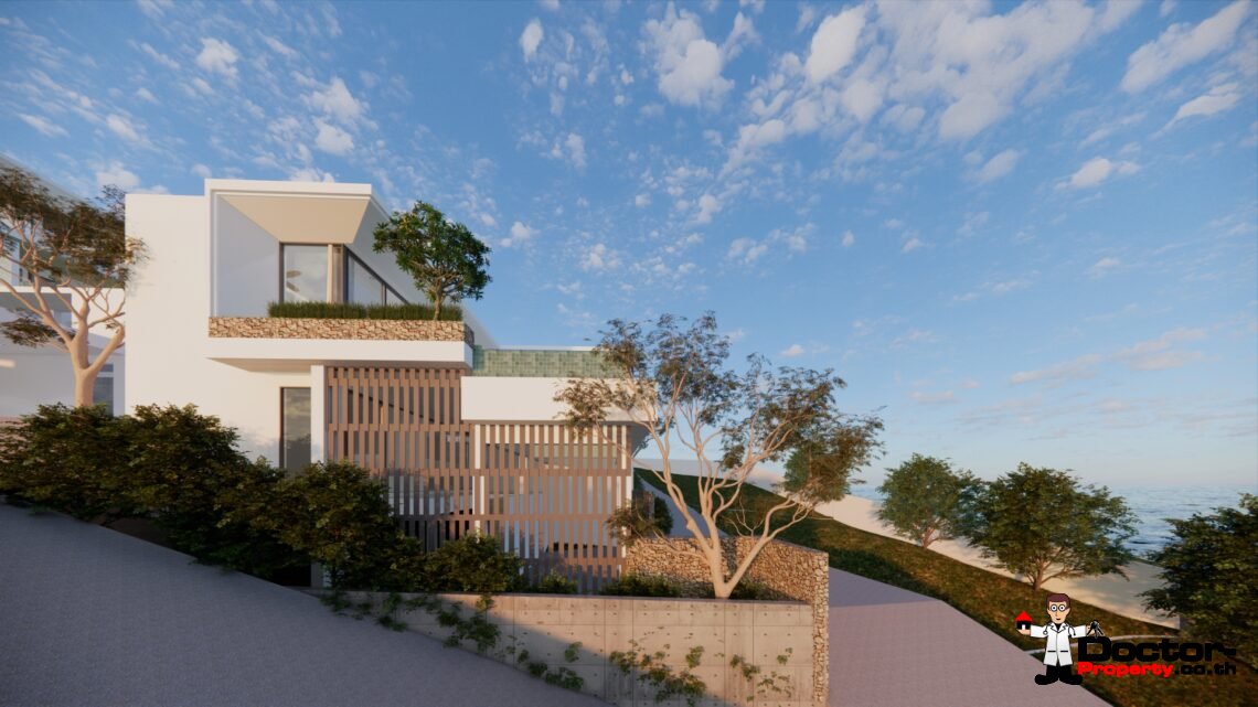 New 3-Bedroom Pool Villa with Sea View in Chaweng Noi, Koh Samui – For Sale