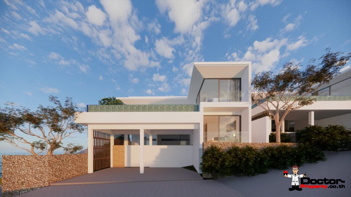 New 3-Bedroom Pool Villa with Sea View in Chaweng Noi, Koh Samui – For Sale